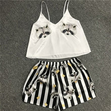 Load image into Gallery viewer, Cartoon Animal Print Mooie Nachtkleding Thuis Pak Zomer V hals Sexy