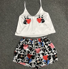 Load image into Gallery viewer, Cartoon Animal Print Mooie Nachtkleding Thuis Pak Zomer V hals Sexy