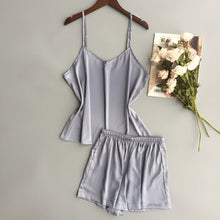 Load image into Gallery viewer, Casual Basic Style Short Set Women Summer Sexy V neck Solid Tank Tops