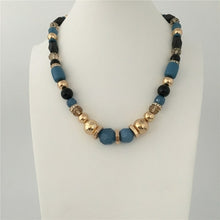 Load image into Gallery viewer, Casual Gold Color Plating Black Brown Acrylic Antique Metallic Linked