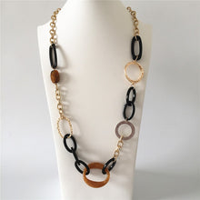 Load image into Gallery viewer, Casual Gold Color Plating Black Brown Acrylic Antique Metallic Linked