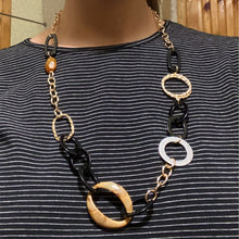 Load image into Gallery viewer, Casual Gold Color Plating Black Brown Acrylic Antique Metallic Linked
