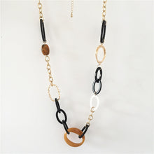 Load image into Gallery viewer, Casual Gold Color Plating Black Brown Acrylic Antique Metallic Linked