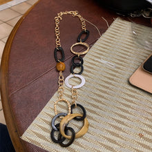 Load image into Gallery viewer, Casual Gold Color Plating Black Brown Acrylic Antique Metallic Linked