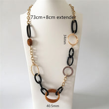 Load image into Gallery viewer, Casual Gold Color Plating Black Brown Acrylic Antique Metallic Linked