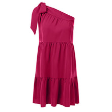 Load image into Gallery viewer, Casual Inclined Shoulder Sleeveless Elastic Waist Mini Dress