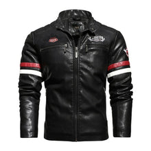 Load image into Gallery viewer, Casual Motor Spliced Leather Jacket Men New Vogue Biker