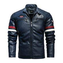 Load image into Gallery viewer, Casual Motor Spliced Leather Jacket Men New Vogue Biker