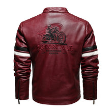 Load image into Gallery viewer, Casual Motor Spliced Leather Jacket Men New Vogue Biker