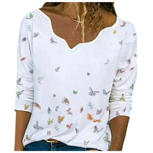 Load image into Gallery viewer, Casual Plus Size Women's Shirt Long Sleeves Printing V neck Blouse
