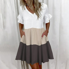 Load image into Gallery viewer, Casual Ruffles Loose V Neck Dress Short Sleeve Floral