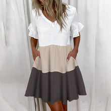 Load image into Gallery viewer, Casual Ruffles Loose V Neck Dress Short Sleeve Floral