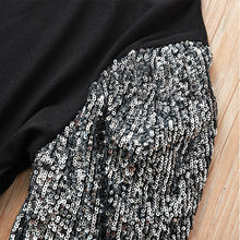 Load image into Gallery viewer, Casual Sequin Patchwork Shirt Blouse Long Sleeve Ribbed