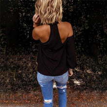 Load image into Gallery viewer, Casual Sexy Women Shirts Long Sleeve Fashion Solid Color Halter Neck
