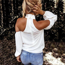 Load image into Gallery viewer, Casual Sexy Women Shirts Long Sleeve Fashion Solid Color Halter Neck
