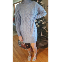Load image into Gallery viewer, Casual Sweater Dress for Women Long Sleeve High Collar Sweater Dresses