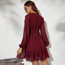 Load image into Gallery viewer, Casual White Sexy Chiffon Mesh Long Sleeve Dress Women  Ruffle Beach