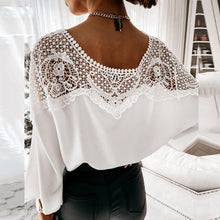 Load image into Gallery viewer, Casual Women Batwing Sleeve Solid Blouse Elegant Spring Lace Crochet - Sophornlilly