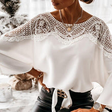 Load image into Gallery viewer, Casual Women Batwing Sleeve Solid Blouse Elegant Spring Lace Crochet - Sophornlilly