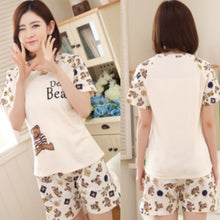 Load image into Gallery viewer, Casual Women Pajamas Sets Short Sleeve T Shirt + Shorts Suits Cute
