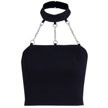 Load image into Gallery viewer, Chain Halter Crop Tops Camis Bodycon Sexy Women Summer Backless Tanks
