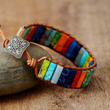 Load image into Gallery viewer, Chakra Bracelet Jewelry Handmade Multi Color Natural Stone Tube Beads - Sophornlilly