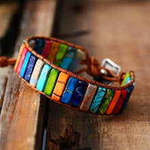 Load image into Gallery viewer, Chakra Bracelet Jewelry Handmade Multi Color Natural Stone Tube Beads - Sophornlilly