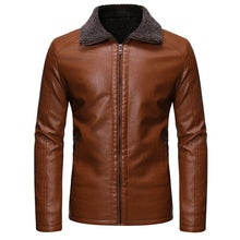 Load image into Gallery viewer, Casual Suede Man Leather Jacket Solid Color