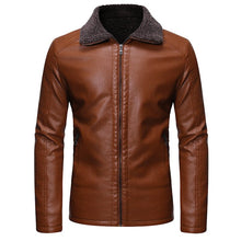 Load image into Gallery viewer, Casual Suede Man Leather Jacket Solid Color