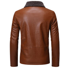 Load image into Gallery viewer, Casual Suede Man Leather Jacket Solid Color