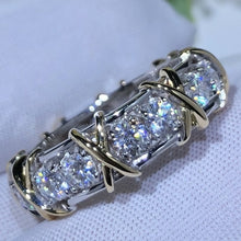 Load image into Gallery viewer, Charm 10K Gold 4mm Lab Diamond Ring 925 sterling silver Jewelry