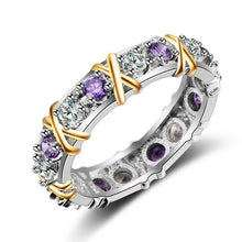 Load image into Gallery viewer, Charm 10K Gold 4mm Lab Diamond Ring 925 sterling silver Jewelry
