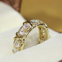 Load image into Gallery viewer, Charm 10K Gold 4mm Lab Diamond Ring 925 sterling silver Jewelry