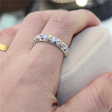Load image into Gallery viewer, Charm 10K Gold 4mm Lab Diamond Ring 925 sterling silver Jewelry