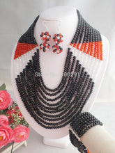 Load image into Gallery viewer, Charm crystal necklace  African Beads  necklace set,Black Crystal - Sophornlilly