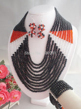 Load image into Gallery viewer, Charm crystal necklace  African Beads  necklace set,Black Crystal - Sophornlilly