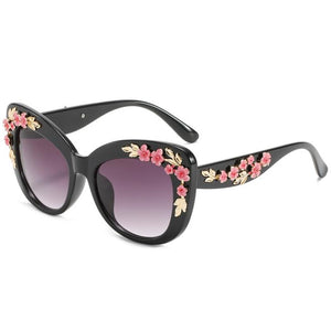 Charming 3D Flower Cat Eye Sunglasses