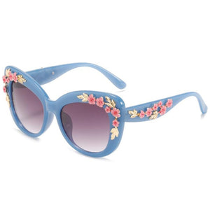 Charming 3D Flower Cat Eye Sunglasses