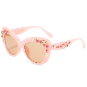 Charming 3D Flower Cat Eye Sunglasses