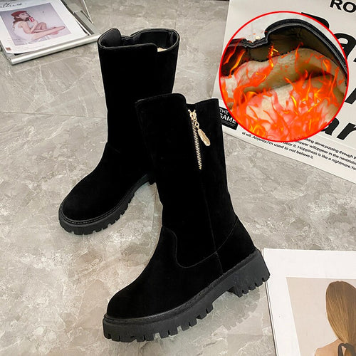 Boots Mid Calf Fur Snow Warm Platform