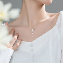 Load image into Gallery viewer, Cherry Flower Shell Long Tassel Necklace Sweet Heart Pendant