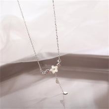 Load image into Gallery viewer, Cherry Flower Shell Long Tassel Necklace Sweet Heart Pendant