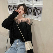 Load image into Gallery viewer, Chic Lace Shirts Ladies Casual Slash Neck Blouse and Tops Women Long