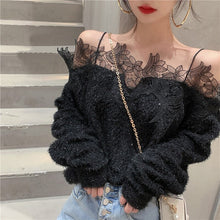 Load image into Gallery viewer, Chic Lace Shirts Ladies Casual Slash Neck Blouse and Tops Women Long