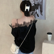 Load image into Gallery viewer, Chic Lace Shirts Ladies Casual Slash Neck Blouse and Tops Women Long
