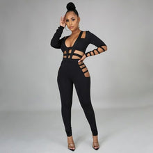 Load image into Gallery viewer, Sexy Jumpsuit Women Long Sleeve Bodysuit Hollow Out Bandage - Sophornlilly