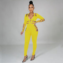 Load image into Gallery viewer, Sexy Jumpsuit Women Long Sleeve Bodysuit Hollow Out Bandage - Sophornlilly