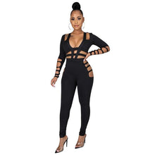 Load image into Gallery viewer, Sexy Jumpsuit Women Long Sleeve Bodysuit Hollow Out Bandage - Sophornlilly