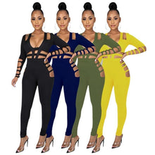 Load image into Gallery viewer, Sexy Jumpsuit Women Long Sleeve Bodysuit Hollow Out Bandage - Sophornlilly