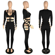 Load image into Gallery viewer, Sexy Jumpsuit Women Long Sleeve Bodysuit Hollow Out Bandage - Sophornlilly